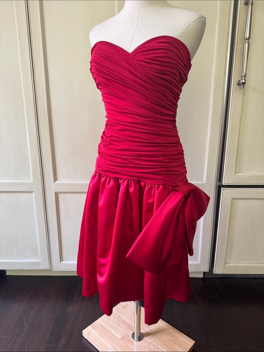 Vintage Morton Myles Saks Fifth Avenue Strapless Ruched Cocktail Dress
